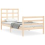 Estructura de cama con cabecero madera maciza 100x200 cm