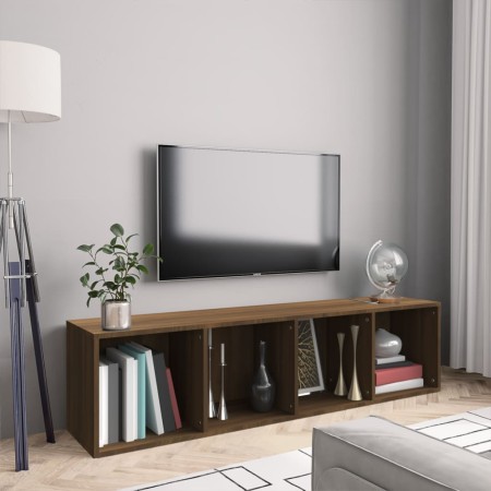 TV-Schrank/Regal aus braunem Eichenholz, 143 x 30 x 36 cm von vidaXL, Regale und Regale - Ref: Foro24-815272, Preis: 72,19 €,...