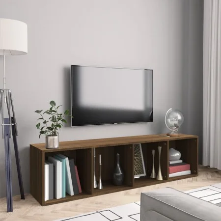 TV-Schrank/Regal aus braunem Eichenholz, 143 x 30 x 36 cm von vidaXL, Regale und Regale - Ref: Foro24-815272, Preis: 70,22 €,...