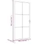 Puerta interior vidrio EGS y aluminio negro 102,5x201,5 cm de vidaXL, Puertas para el hogar - Ref: Foro24-350567, Precio: 265...