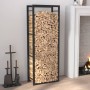 Leñero de acero negro mate 50x28x132 cm by vidaXL, Firewood bags and holders - Ref: Foro24-350306, Price: 36,52 €, Discount: %