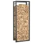 Leñero de acero negro mate 50x28x132 cm de vidaXL, Bolsas y soportes de leña - Ref: Foro24-350306, Precio: 41,14 €, Descuento: %