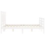 Estructura de cama con cabecero madera maciza blanco 120x200 cm