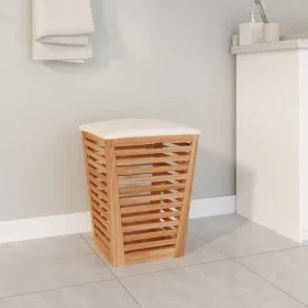 Badezimmerhocker aus massivem Walnussholz, 40,5 x 40,5 x 56 cm von vidaXL, Wäschekörbe - Ref: Foro24-350352, Preis: 74,32 €, ...
