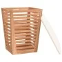 Taburete de baño madera maciza de nogal 40,5x40,5x56 cm de vidaXL, Cestas para ropa - Ref: Foro24-350352, Precio: 74,44 €, De...