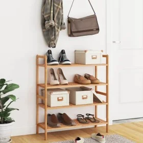 Solid walnut wood shoe racks 2 units 69x27x41 cm by vidaXL, Shoe racks and shoe organizers - Ref: Foro24-350362, Price: 57,50...