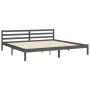 Estructura de cama con cabecero madera maciza gris 200x200 cm