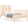 Estructura de cama con cabecero madera maciza 90x200 cm