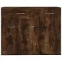 Smoked oak plywood sideboard 88x30x70 cm by vidaXL, Sideboards - Ref: Foro24-815366, Price: 74,06 €, Discount: %