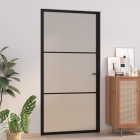 Innentür aus mattschwarzem Glas und Aluminium 102,5x201,5 cm von vidaXL, Türen für zu Hause - Ref: Foro24-350555, Preis: 192,...