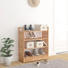 Shoe rack with solid walnut wood drawer 70x27x81 cm by vidaXL, Shoe racks and shoe organizers - Ref: Foro24-350359, Price: 72...