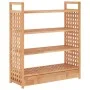 Shoe rack with solid walnut wood drawer 70x27x81 cm by vidaXL, Shoe racks and shoe organizers - Ref: Foro24-350359, Price: 72...