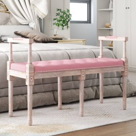 Banco de terciopelo rosa 110x40x70 cm by vidaXL, Banks - Ref: Foro24-344427, Price: 126,74 €, Discount: %