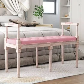 Banco de terciopelo rosa 110x40x70 cm von vidaXL, Banken - Ref: Foro24-344427, Preis: 125,16 €, Rabatt: %