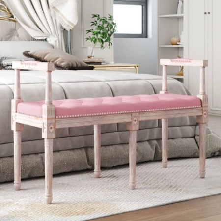 Banco de terciopelo rosa 110x40x70 cm de vidaXL, Bancos - Ref: Foro24-344427, Precio: 126,67 €, Descuento: %