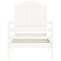 Estructura de cama individual con cabecero madera maciza blanco