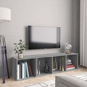 Sonoma gray wood TV cabinet/shelf 143x30x36 cm by vidaXL, Shelves and shelves - Ref: Foro24-815271, Price: 67,53 €, Discount: %
