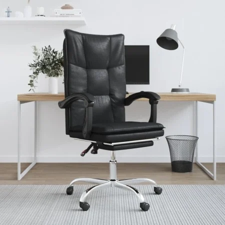 Black synthetic leather reclining office chair by vidaXL, Office chairs - Ref: Foro24-349753, Price: 107,67 €, Discount: %