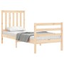 Estructura de cama individual con cabecero madera maciza