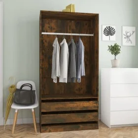 Schrank aus geräuchertem Eichensperrholz, 100 x 50 x 200 cm von vidaXL, Kleiderschränke - Ref: Foro24-815345, Preis: 189,10 €...