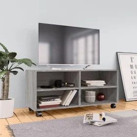 TV-Schrank mit Rollen aus grauem Sperrholz 90x35x35 cm von vidaXL, TV-Möbel - Ref: Foro24-815259, Preis: 56,75 €, Rabatt: %