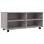 Mueble de TV con ruedas madera contrachapada gris 90x35x35 cm de vidaXL, Muebles TV - Ref: Foro24-815259, Precio: 56,75 €, De...