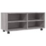 TV-Schrank mit Rollen aus grauem Sperrholz 90x35x35 cm von vidaXL, TV-Möbel - Ref: Foro24-815259, Preis: 57,62 €, Rabatt: %
