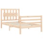 Estructura de cama individual con cabecero madera maciza