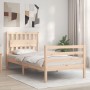 Estructura de cama con cabecero madera maciza 90x200 cm