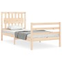 Estructura de cama con cabecero madera maciza 90x200 cm