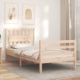 Estructura de cama con cabecero madera maciza 90x200 cm