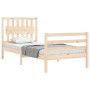 Estructura de cama con cabecero madera maciza 90x200 cm