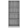 Sonoma gray plywood 4-tier shelving unit 60x24x142 cm by vidaXL, Bookcases and shelves - Ref: Foro24-815430, Price: 63,02 €, ...