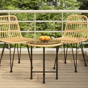 Mesa de comedor de vidrio templado y acero 50 cm de vidaXL, Mesas de jardín - Ref: Foro24-319432, Precio: 42,74 €, Descuento: %