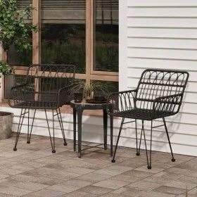 Gartenstühle Armlehnen 2 Stk. PE Rattan schwarz 56x64x80 cm von vidaXL, Gartenstühle - Ref: Foro24-319427, Preis: 107,04 €, R...