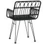 Gartenstühle Armlehnen 2 Stk. PE Rattan schwarz 56x64x80 cm von vidaXL, Gartenstühle - Ref: Foro24-319427, Preis: 107,02 €, R...