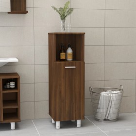 Armario de baño madera contrachapada roble marrón 30x30x95 cm