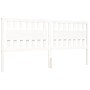Estructura de cama con cabecero madera maciza blanco 200x200 cm
