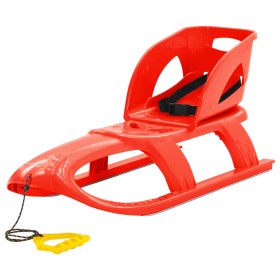 Trineo con asiento polipropileno rojo 102,5x40x23 cm
