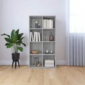 Graues Sperrholzregal/Sideboard 66x30x130 cm von vidaXL, Bücherregale und Regale - Ref: Foro24-815250, Preis: 82,24 €, Rabatt: %