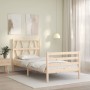 Estructura de cama con cabecero madera maciza 100x200 cm