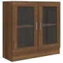 Vitrine aus braunem Eichensperrholz, 82,5 x 30,5 x 80 cm von vidaXL, Bücherregale und Regale - Ref: Foro24-815617, Preis: 77,...