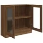 Vitrine aus braunem Eichensperrholz, 82,5 x 30,5 x 80 cm von vidaXL, Bücherregale und Regale - Ref: Foro24-815617, Preis: 77,...