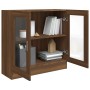 Vitrine aus braunem Eichensperrholz, 82,5 x 30,5 x 80 cm von vidaXL, Bücherregale und Regale - Ref: Foro24-815617, Preis: 79,...