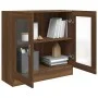 Vitrine aus braunem Eichensperrholz, 82,5 x 30,5 x 80 cm von vidaXL, Bücherregale und Regale - Ref: Foro24-815617, Preis: 77,...