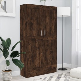 Armario libros madera contrachapada roble humo 82,5x30,5x150 cm