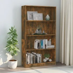 4-level smoked oak wood shelf 80x24x142 cm by vidaXL, Bookcases and shelves - Ref: Foro24-815390, Price: 61,98 €, Discount: %
