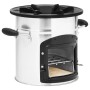Cocina leña camping acero inoxidable plateado 45,5x33x25,5 cm