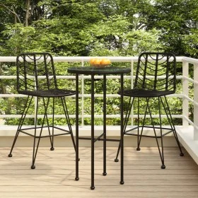 Küchenhocker 2 Stück PE-Rattan und schwarzer Stahl 45x56x103,5 cm von vidaXL, Gartenstühle - Ref: Foro24-319431, Preis: 188,1...