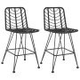 Küchenhocker 2 Stück PE-Rattan und schwarzer Stahl 45x56x103,5 cm von vidaXL, Gartenstühle - Ref: Foro24-319431, Preis: 188,1...